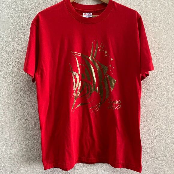 Vintage Tortola BVI British Virgin Islands Fish Hanes Single Stitch T-Shirt L - Picture 1 of 4
